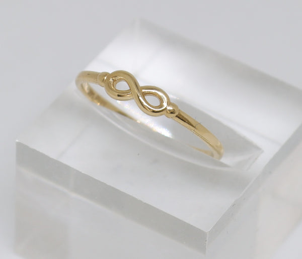 *SALE* Infinity ring 14 Karaat geel gouden ring, Maat 16.7 mm