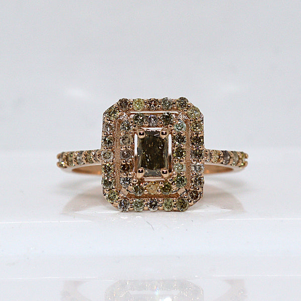 Natuurlijke diamanten ring - Maat: 17.5 mm
