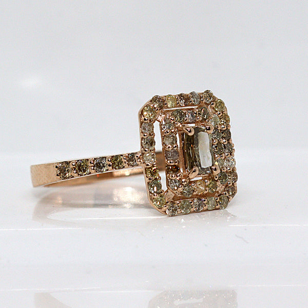 Natuurlijke diamanten ring - Maat: 17.5 mm