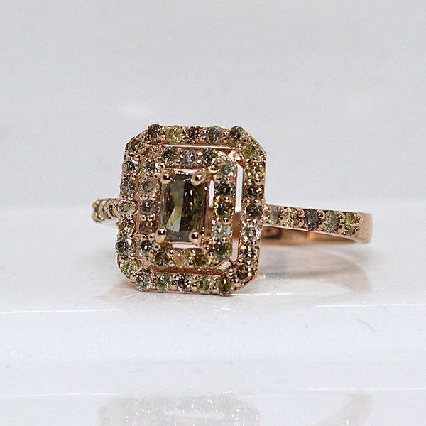 Natuurlijke diamanten ring - Maat: 17.5 mm