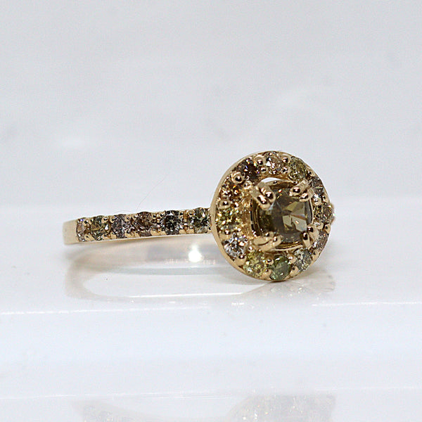 Natuurlijke diamanten ring - Maat: 17.3 mm
