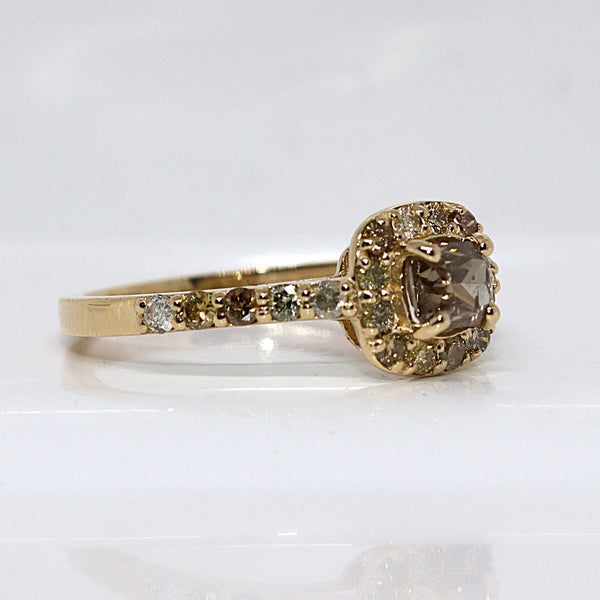 Natuurlijke diamanten ring - Maat: 17.5 mm