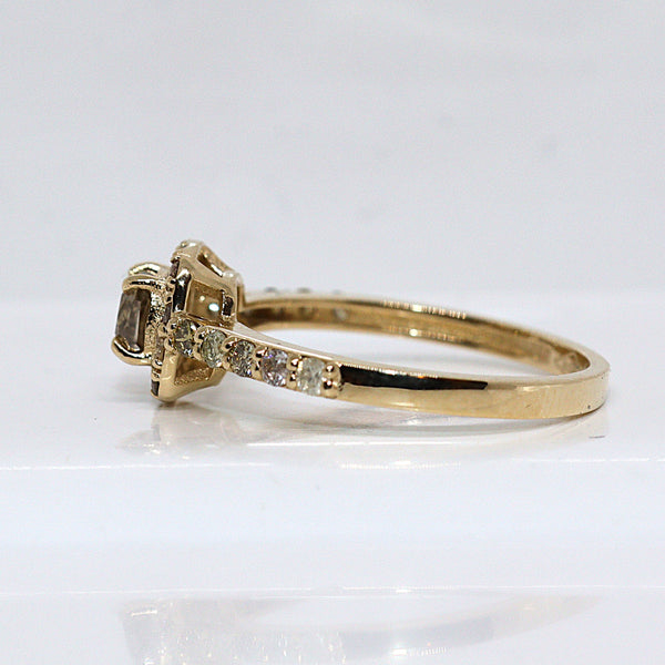 Natuurlijke diamanten ring - Maat: 17.5 mm