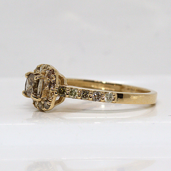 Natuurlijke diamanten ring - Maat: 17.5 mm