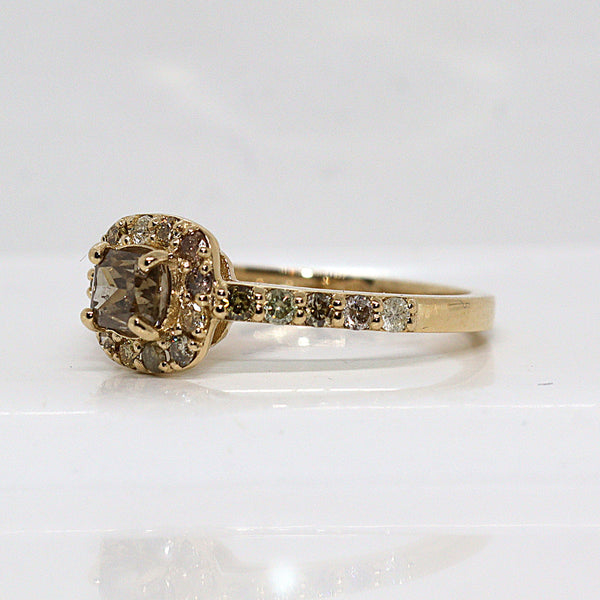 Natuurlijke diamanten ring - Maat: 17.5 mm