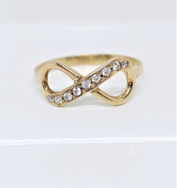 *SALE* Zirkonen ring - 14 karaat geel goud - 17.7 MM