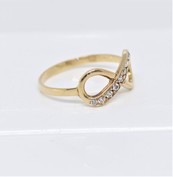 *SALE* Zirkonen ring - 14 karaat geel goud - 17.7 MM