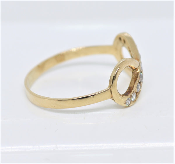 *SALE* Zirkonen ring - 14 karaat geel goud - 17.7 MM