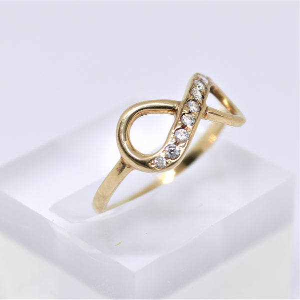 *SALE* Zirkonen ring - 14 karaat geel goud - 17.7 MM