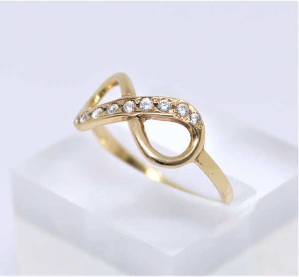 *SALE* Zirkonen ring - 14 karaat geel goud - 17.7 MM