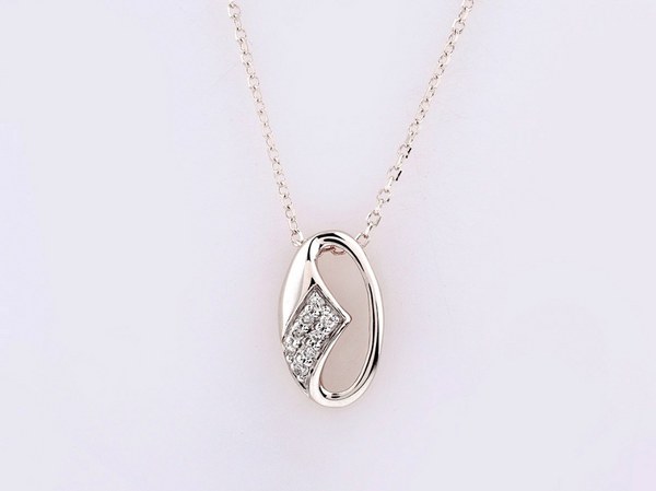 Natuurlijke wit gouden diamanten ketting