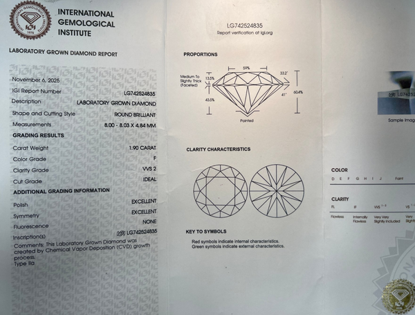 Lab Grown - Diamanten ring - 17.5 mm