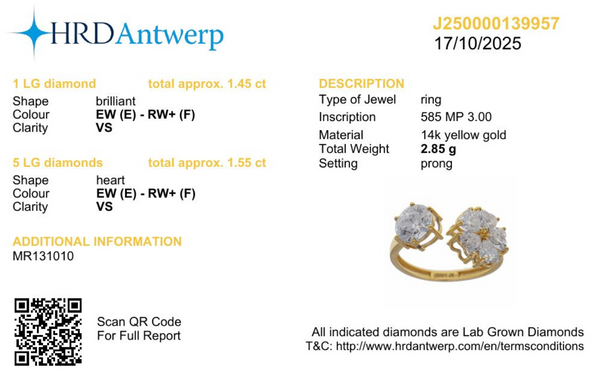 Lab Grown - Diamanten ring - 17.5 tot 19 mm,