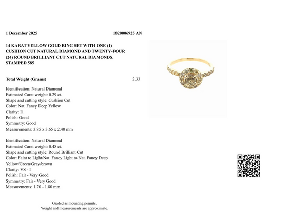 Natuurlijke diamanten ring - Maat: 17.3 mm