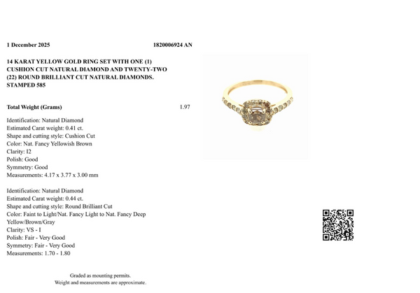 Natuurlijke diamanten ring - Maat: 17.5 mm