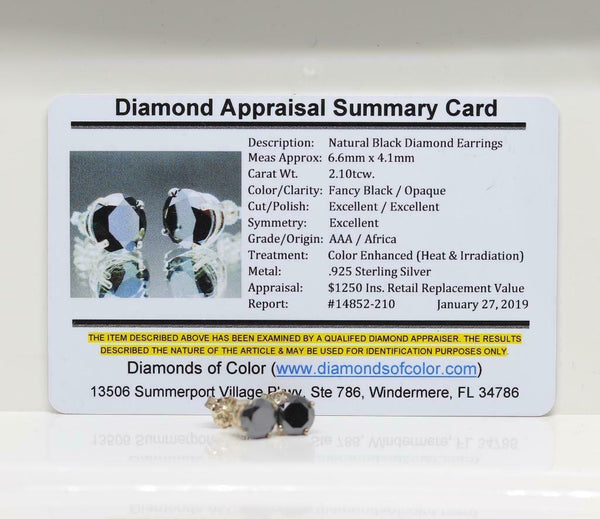 *SALE* Zwarte Diamant - 2,10 Karaat - Zilver - Certificaat - Nieuw