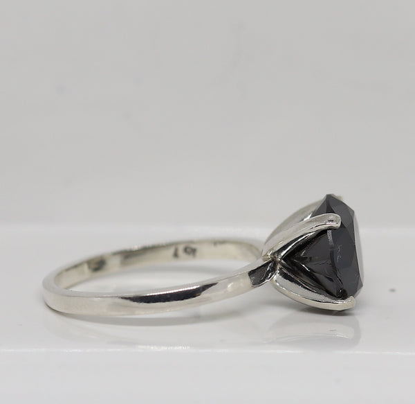 *SALE* Zwarte Diamanten ring 3.50 karaat / Zilver / 17.4 mm / Nieuw