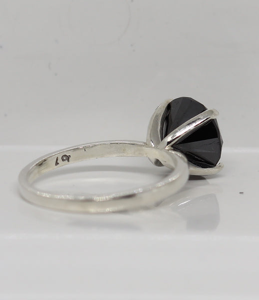 *SALE* Zwarte Diamanten ring 3.50 karaat / Zilver / 17.4 mm / Nieuw