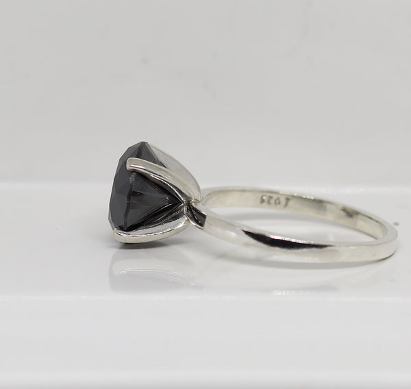 *SALE* Zwarte Diamanten ring 3.50 karaat / Zilver / 17.4 mm / Nieuw