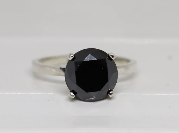 *SALE* Zwarte Diamanten ring 3.50 karaat / Zilver / 17.4 mm / Nieuw