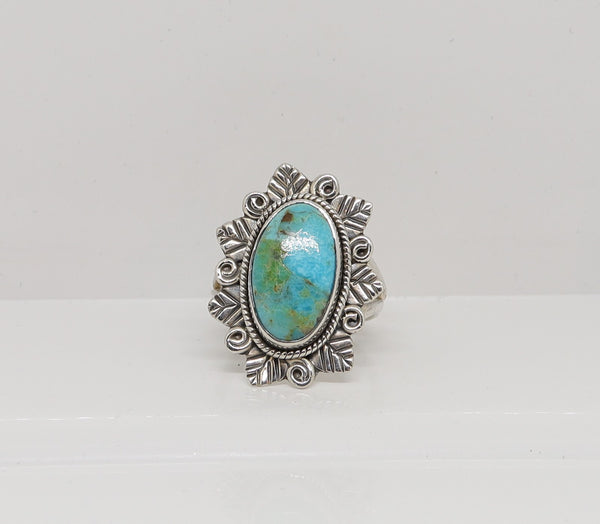 Turquoise ring / Zilver / Zo goed als nieuw / 18.3 MM