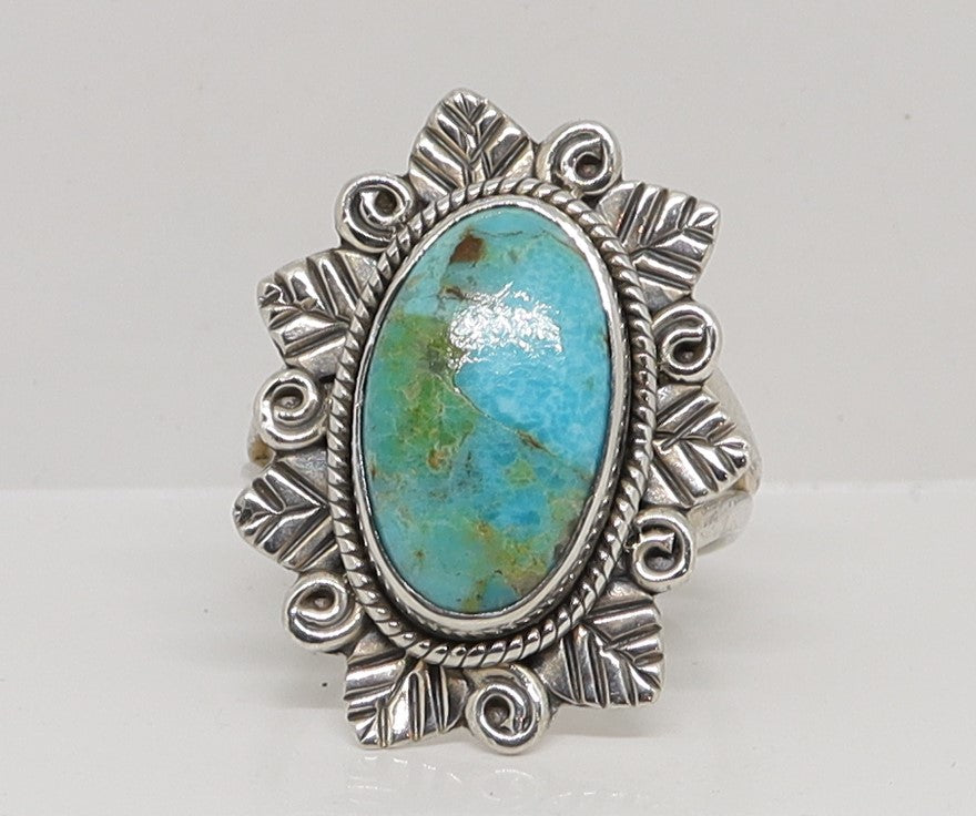 Turquoise ring / Zilver / Zo goed als nieuw / 18.3 MM