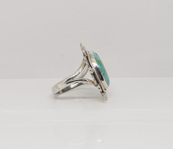 Turquoise ring / Zilver / Zo goed als nieuw / 18.3 MM