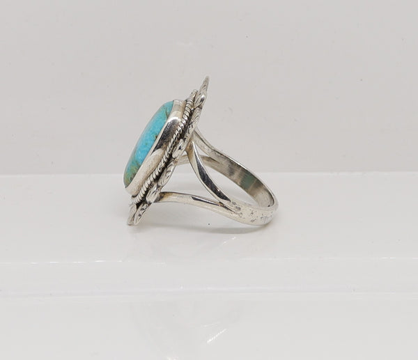 Turquoise ring / Zilver / Zo goed als nieuw / 18.3 MM