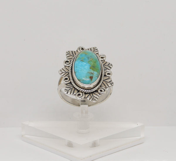 Turquoise ring / Zilver / Zo goed als nieuw / 18.3 MM